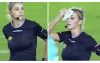 巴西女裁判超可愛，以為伸手向褲帶掏黃牌...球員視線集中後竟忍不住邊跑邊偷笑XD