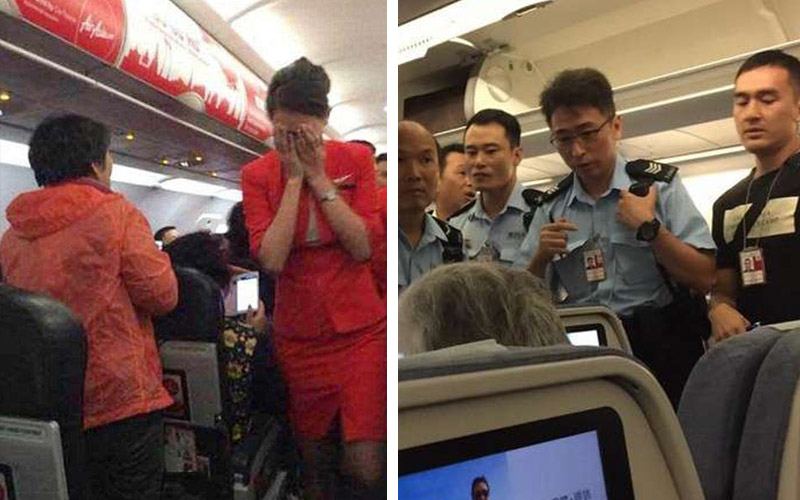 中國大媽自己沒先「預訂兒童餐」惱羞對國泰空姐潑灑果汁，結果一下飛機看到的景象就讓她嚇傻了！ 
