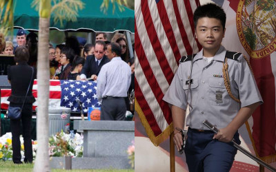 獨自頂住大門讓同學先逃卻不幸遭槍殺，15歲華裔小英雄讓西點軍校「破格錄取」並獲軍禮榮葬