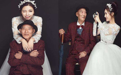 擔心爺爺有生之年無法看到自己穿上婚紗的樣子，她決定和爺爺一起拍婚紗照。