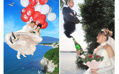 俄羅斯人超狂惡搞《kuso版婚紗照》，戰鬥民族果然連結婚都很瘋