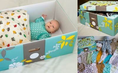 寶寶一出生就睡在紙箱裡  芬蘭發放「百寶箱」讓父母都直呼賺到了